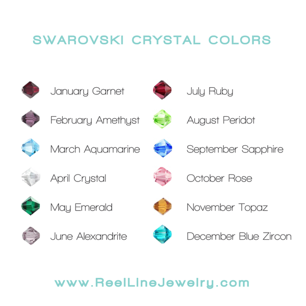 Birthstone Bracelet, Swarovski Crystal, March Aquamarine