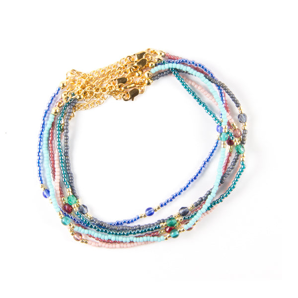 Glass Jewel Beaded Anklet