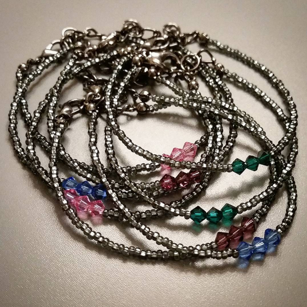 Birthstone Bracelet, Swarovski Crystal, July Ruby